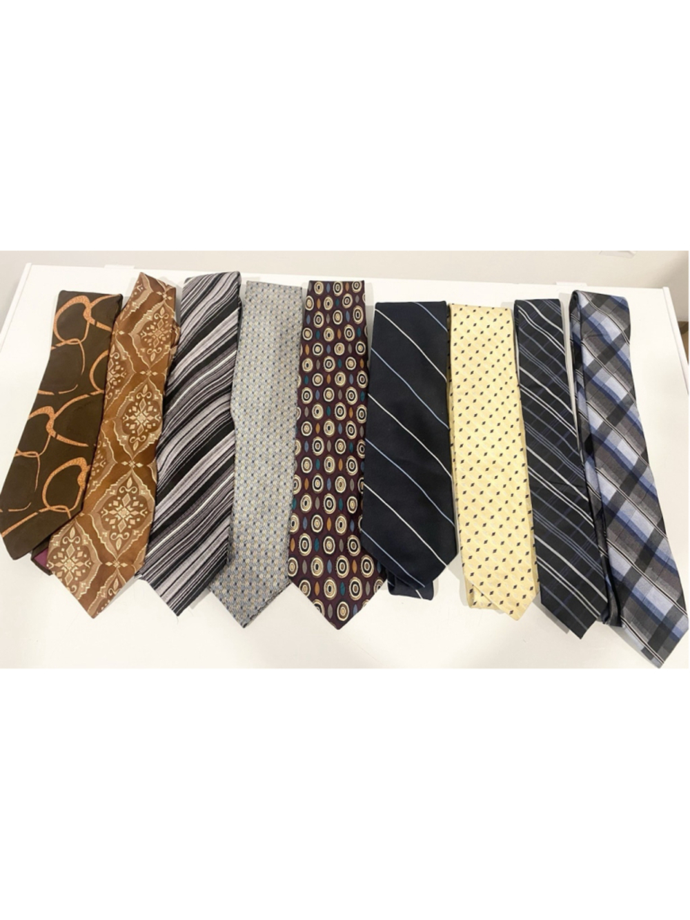 Men’s Necktie Lot of 9 Vintage Silk Designer Ties Tommy Hilfiger Calvin Klein